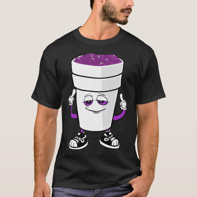 Camiseta Mens Codeine Double Cup Styrofoam Lean Purple Dran (Anverso)