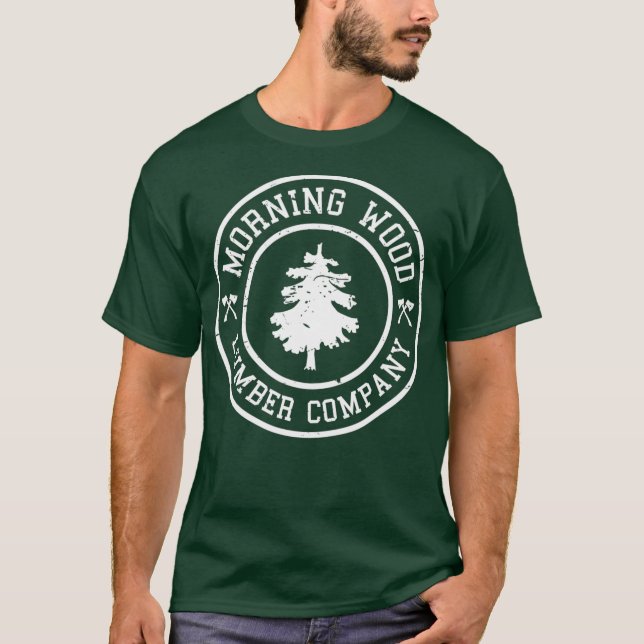 Camiseta Mens Comical Morning Wood Lumber Company Tee (Anverso)