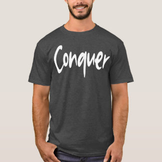 Camiseta Mens CONQUER Gym Fitness Workout Bodybuilding Moti