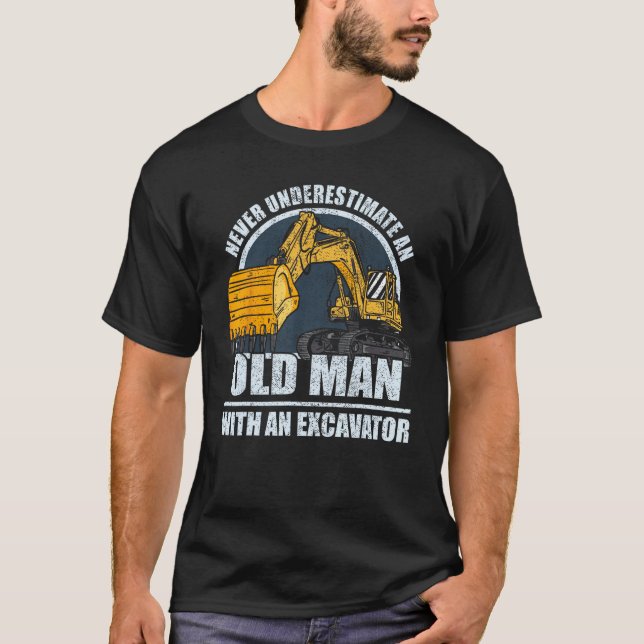 Camiseta Mens Construction Worker Heavy Equipment Excavator (Anverso)