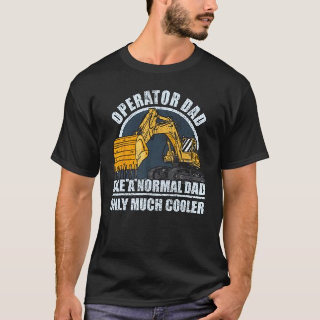 Camiseta Mens Construction Worker Heavy Equipment Excavator (Anverso)