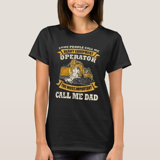 Camiseta Mens Construction Worker Heavy Equipment Excavator (Anverso)