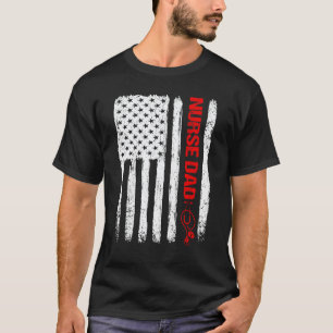 Camiseta Mens Cool Día del Padre Bandera Americana Enfermer