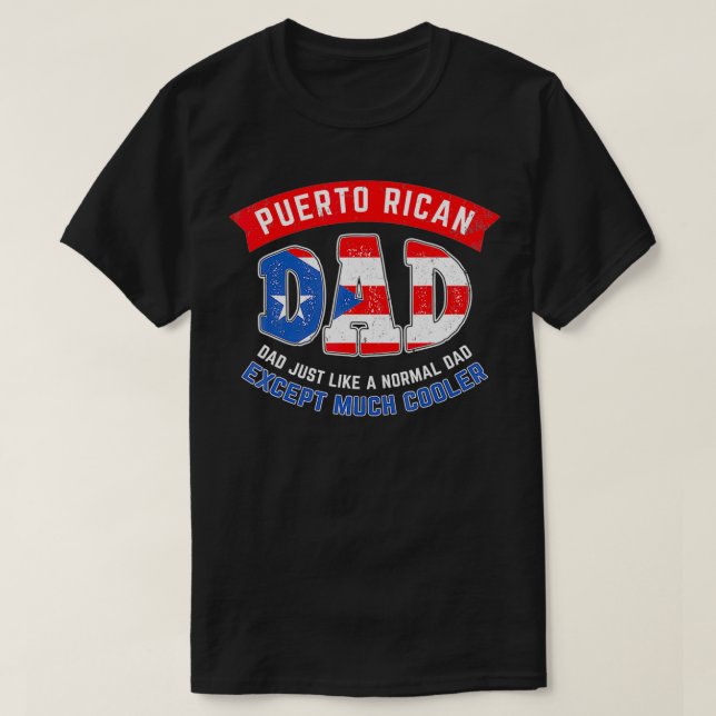 Camiseta Mens Cool Puerto Rican Dad Fathers Day  (Diseño del anverso)