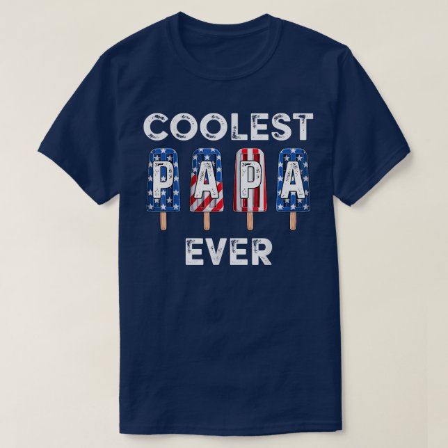 Camiseta Mens Coolest Papa Ever Popsicle Men Best Dad Ever  (Diseño del anverso)