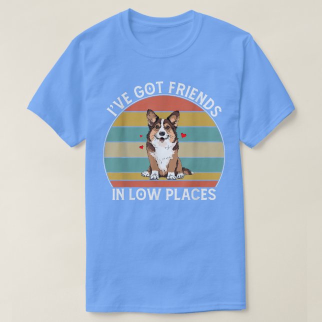 Camiseta Mens Corgi cinco amigos en lugares bajos Pembroke (Diseño del anverso)
