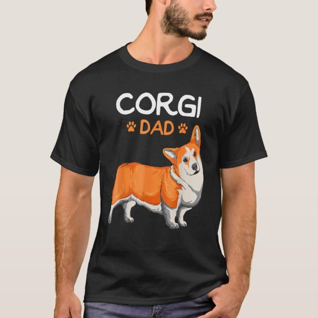 Camiseta Mens Corgi Dad Dog Father  Men Fathers Day (Anverso)