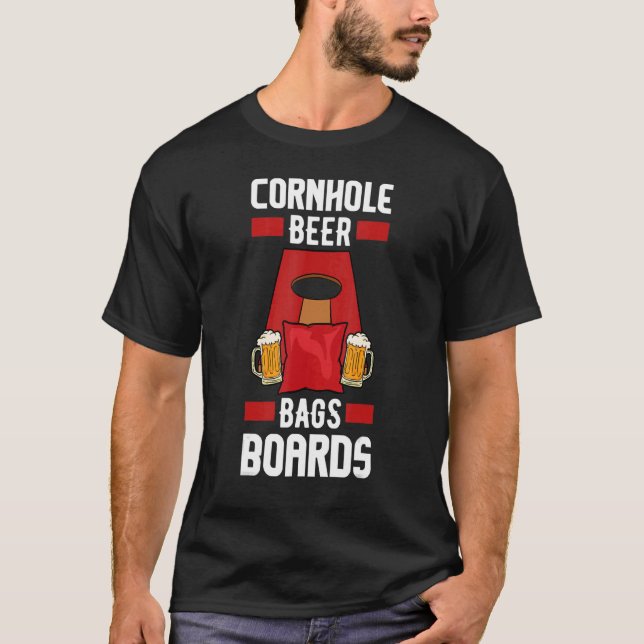 Camiseta Mens Cornhole Beer Bags Boards  Drinking Bean Bag  (Anverso)