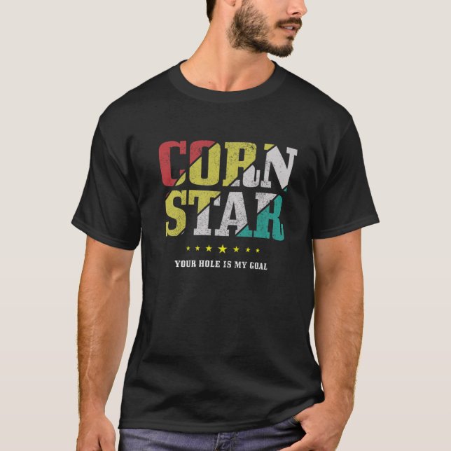 Camiseta Mens Cornstar Tu Agujero Es Mi Gol Gracioso Cornho (Anverso)