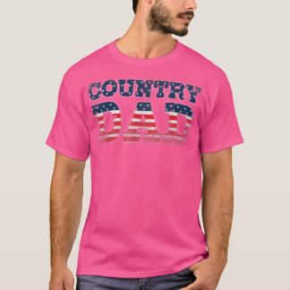 Camiseta Mens Country Music Dad Vintage American Flag 1734