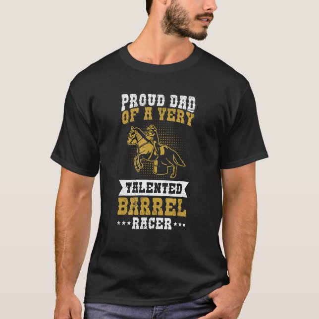 Camiseta Mens Cowgirls & Barrel Racing Design for a Dad of  (Anverso)