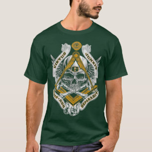 Camiseta Mens Cráneo Masónico Virtus Junxit Mors No Regal