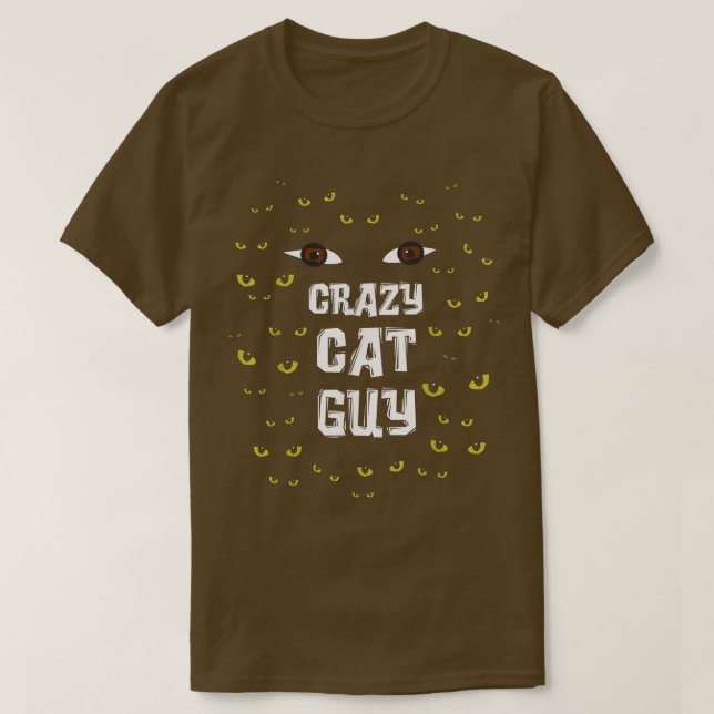 Camiseta Mens Crazy Cat Guy y Cat Daddy  (Diseño del anverso)