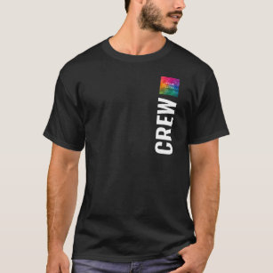 Camiseta Mens Crew Staff Logo TShirt Front and Back Design