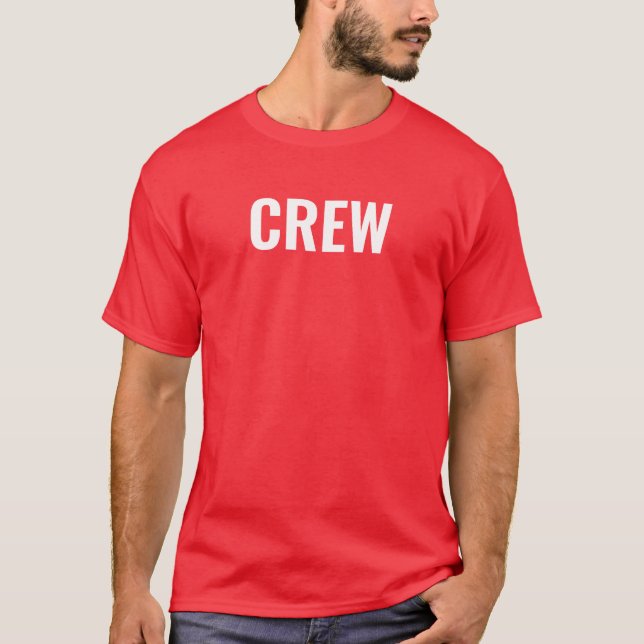 Camiseta Mens Crew T Shirt Bulk Doble cara Imprimir Rojo (Anverso)