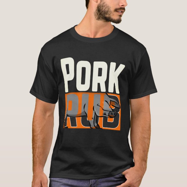 Camiseta Mens "Cría de cerdo" divertida barbacoa (Anverso)