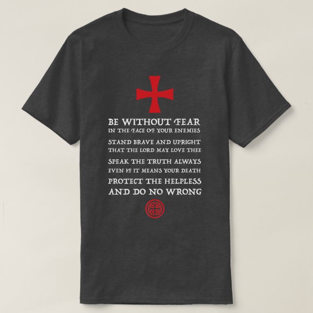 Camiseta Mens Crusader Knight  Knights Templar Code T   Hol (Diseño del anverso)