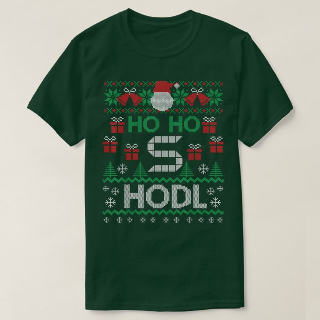 Camiseta Mens Cryptocurrency Ho ho Hodl Solana Ugly Christm (Diseño del anverso)