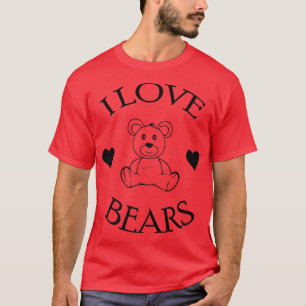 Camiseta Mens Cute I Love Bears Regalos Bear Lover Premium