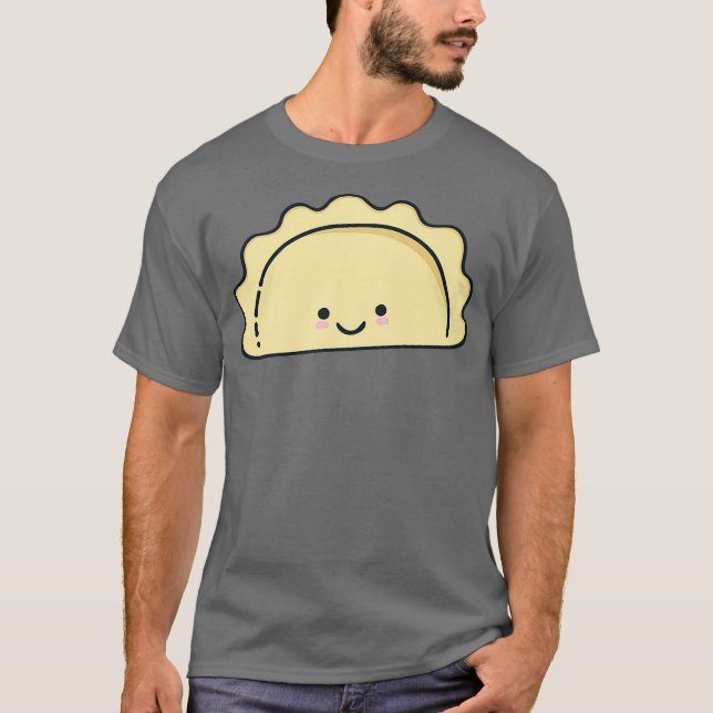 Camiseta Mens Cute Kawaii Pierogi Prima de alimentos polaco (Anverso)