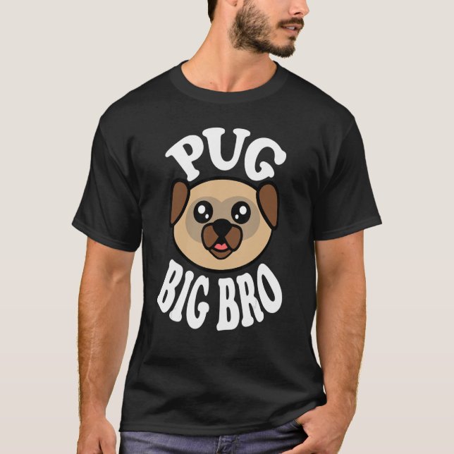 Camiseta Mens Cute Pug Big Bro (Anverso)