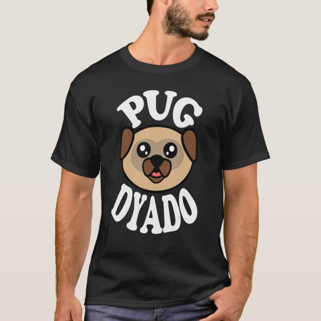 Camiseta Mens Cute Pug Dyado (Anverso)