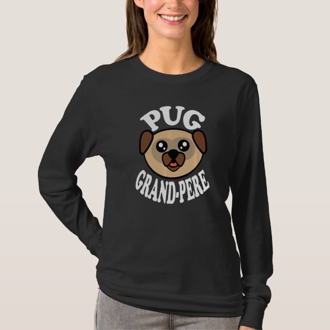 Camiseta Mens Cute Pug Grand Pere   (Anverso)