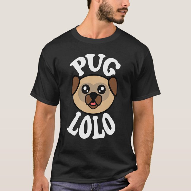 Camiseta Mens Cute Pug Lolo (Anverso)