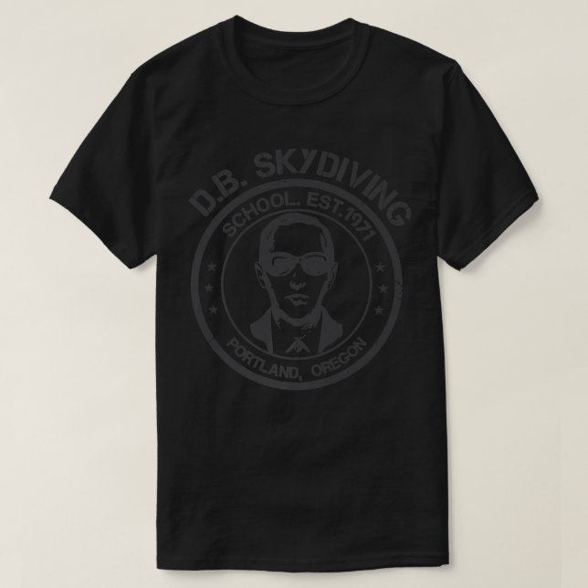 Camiseta Mens D.B. Cooper Skydiving School T Shirt  (Diseño del anverso)