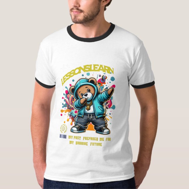 CAMISETA MEN'S DABBING FUTURE LESSONS LEARN RINGER T SHIRT  (Anverso)