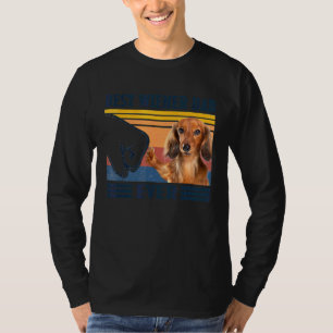 Camiseta Mens Dachshund Longhair Mejor Perro del Viejo