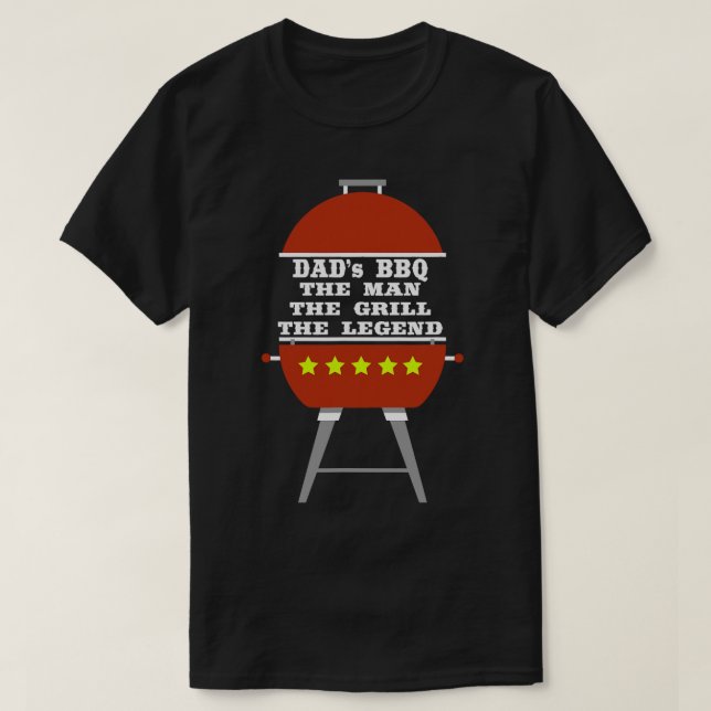 Camiseta Mens Dad Barbecue Grill the Man Mito Legend Funny (Diseño del anverso)
