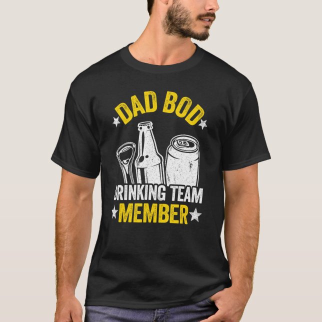 Camiseta Mens Dad Bod Drinking Team Member Beer Lover Funny (Anverso)