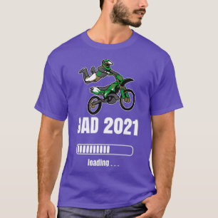 Camiseta Mens Dad Dad 2021 Cargando Regalo Dad Motocross
