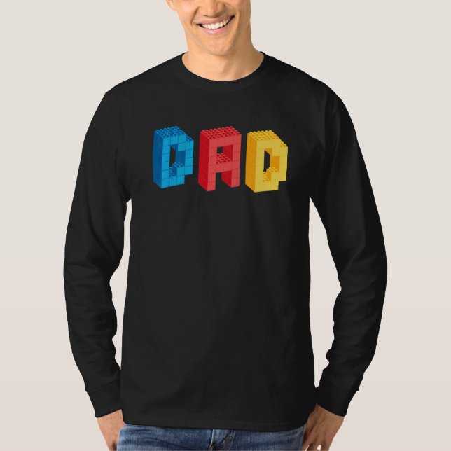 Camiseta Mens Dad Dad Brick Builder bloquea la flath de Mas (Anverso)