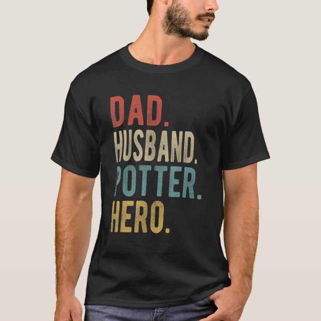 Camiseta Mens Dad Dad Husband Potter Hero (Anverso)