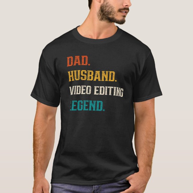 Camiseta Mens Dad Dad Husband Video edit Legend Video Edito (Anverso)