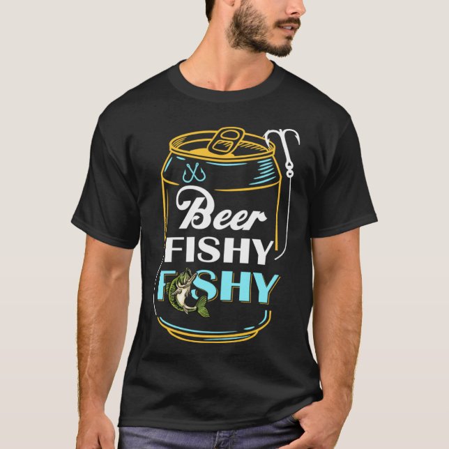 Camiseta Mens Dad Fishing  for Men  Beer Fishy Fishy (Anverso)