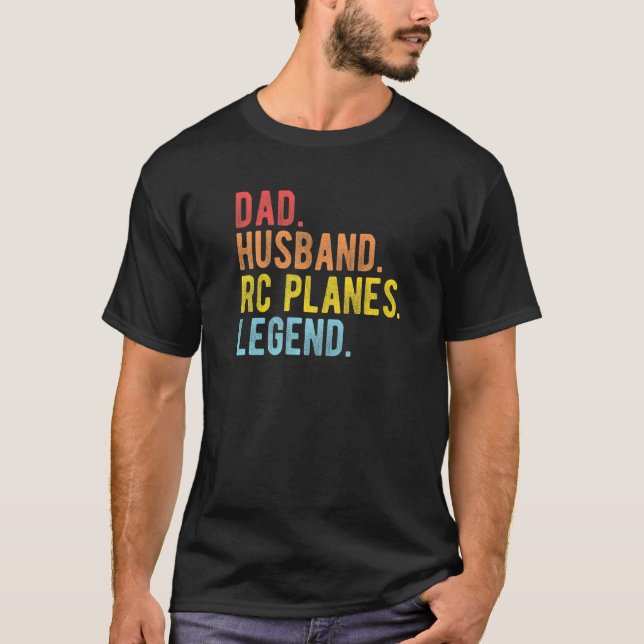 Camiseta Mens Dad Husband RC Planes Legend Radio Controlled (Anverso)