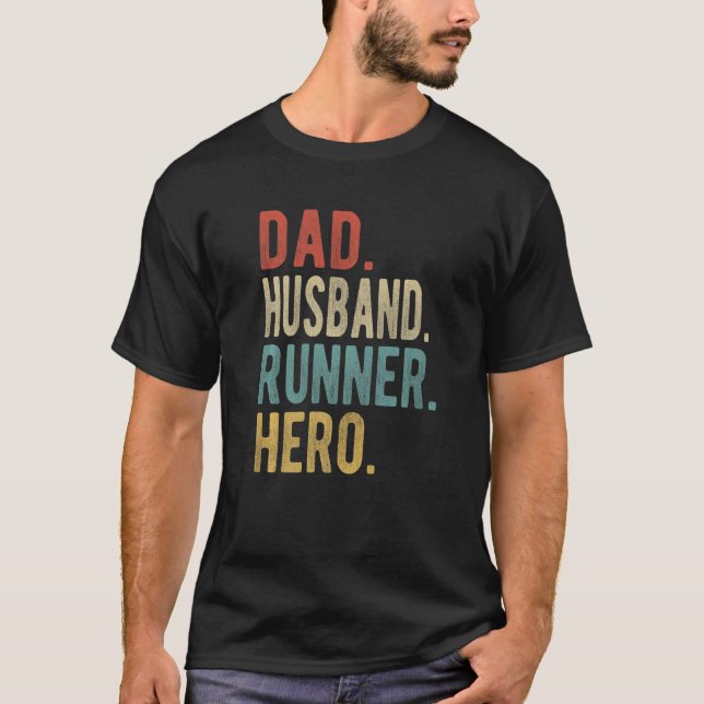 Camiseta Mens Dad Husband Runner Hero (Anverso)