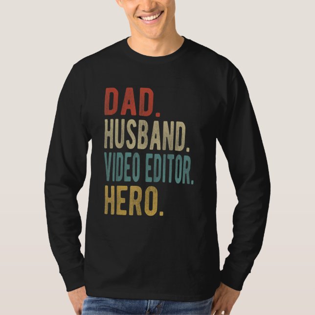 Camiseta Mens Dad Husband Video Editor Hero (Anverso)