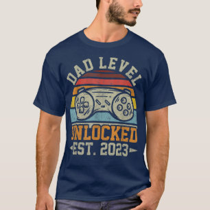 Camiseta Mens Dad Level Unlocked Est