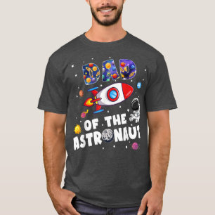 Camiseta Mens Dad of the Astronaut Space Theme Birthday Boy