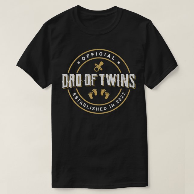 Camiseta Mens Dad of Twins 2022 New Daddy To Be Funny Epect (Diseño del anverso)