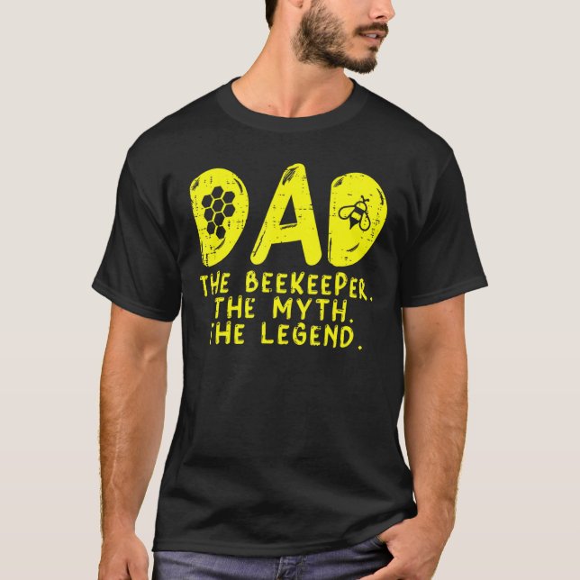 Camiseta Mens Dad The Beekeeper Myth Legend Beekeeping Bee  (Anverso)