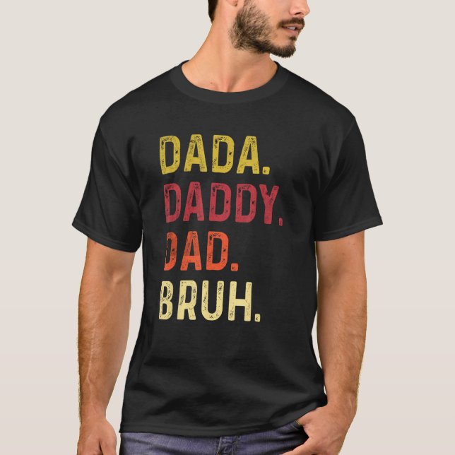 Camiseta Mens Dada Daddy Dad Bruh Family Father s Day Vinta (Anverso)