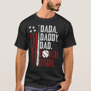 Camiseta Mens Dada Daddy Dad Dad Papá Brujas American Flag 