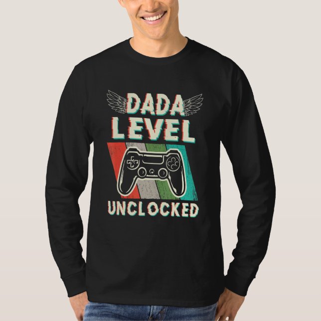 Camiseta Mens Dada Level Unlocked Levantado A Dada Padre (Anverso)