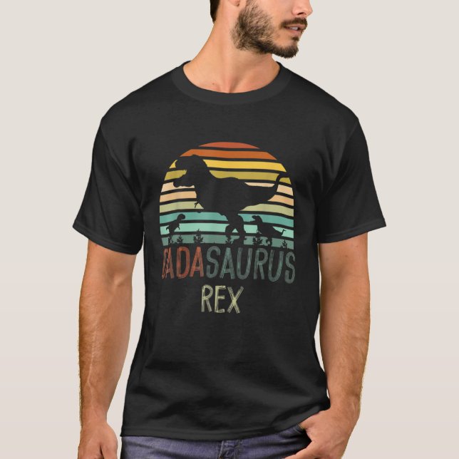 Camiseta Mens Dada Saurus Padre Dinosaur T Rex Dad (Anverso)