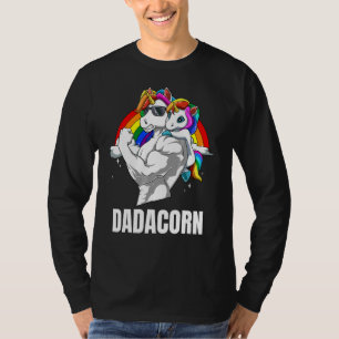 Camiseta Mens Dadacorn Padre Daughter Unicorns